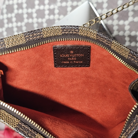 LOUIS VUITTON Damier Ebene Pouch CONVERTED to CROSSBODY (Unbranded chain - Picture 15 of 17